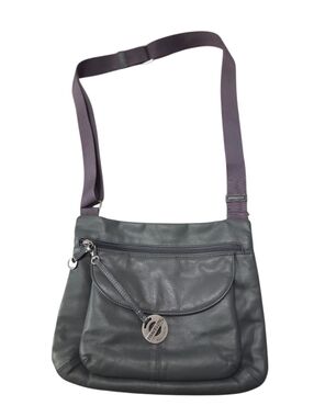 Vtg Gray Leather Travelon Purse